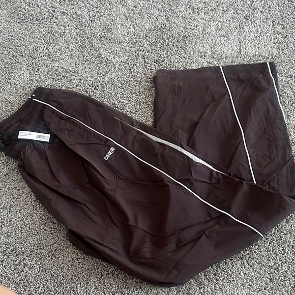 OVERSIZED PIPED WOVEN STRAIGHT LEG TRACK BOTTOMS - Picture 1 of 1